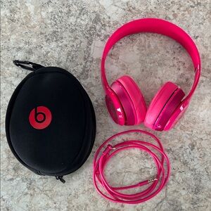 Beats Pink Solo Headphones with Case